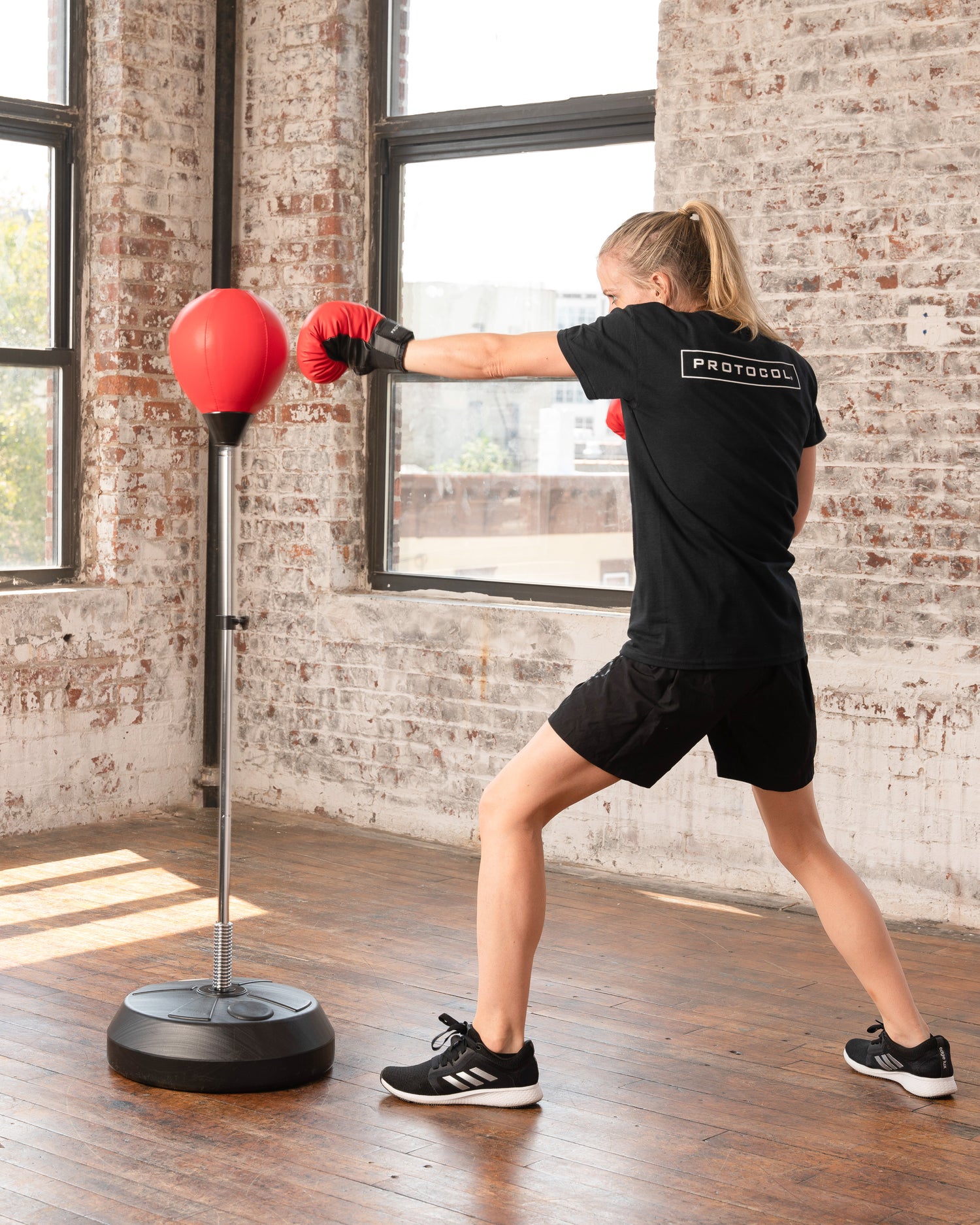 Protocol Punching Bag with Stand - for Adults & Kids - Punching Bag with  Stand Plus Boxing Gloves - Adjustable Height Stand - Standard Punching Bag